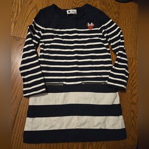 GAP Navy and White Striped Dress with Minnie Accent 6/7